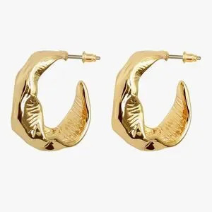 New?14k Yellow Gold Plating Trendy Dangle Hoop Earrings